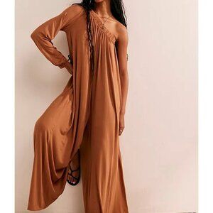 Free People Brown Sunday Stroll Jumpsuit XS